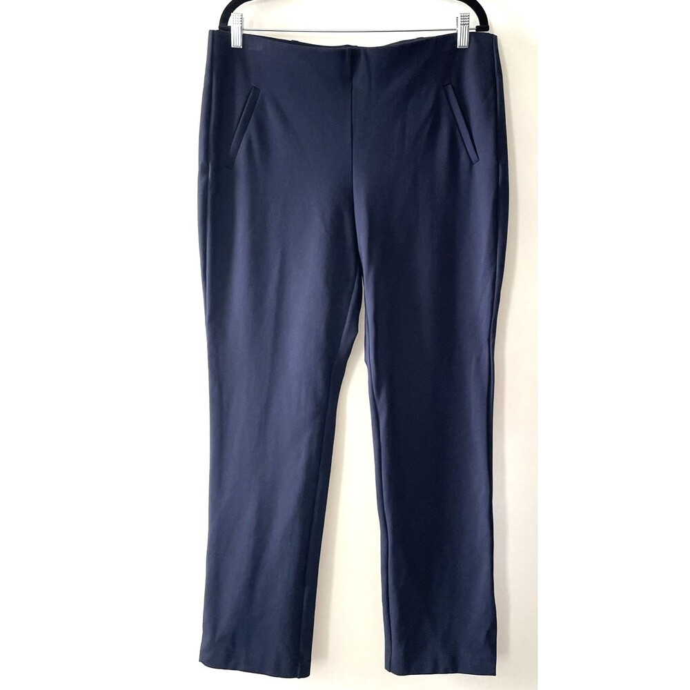 Chico's Women's Straight Leg Pull On Pants Navy Blue Size 2.5R, US 14-mpv